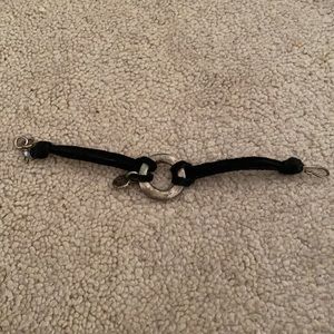 Silver and black cord bracelet